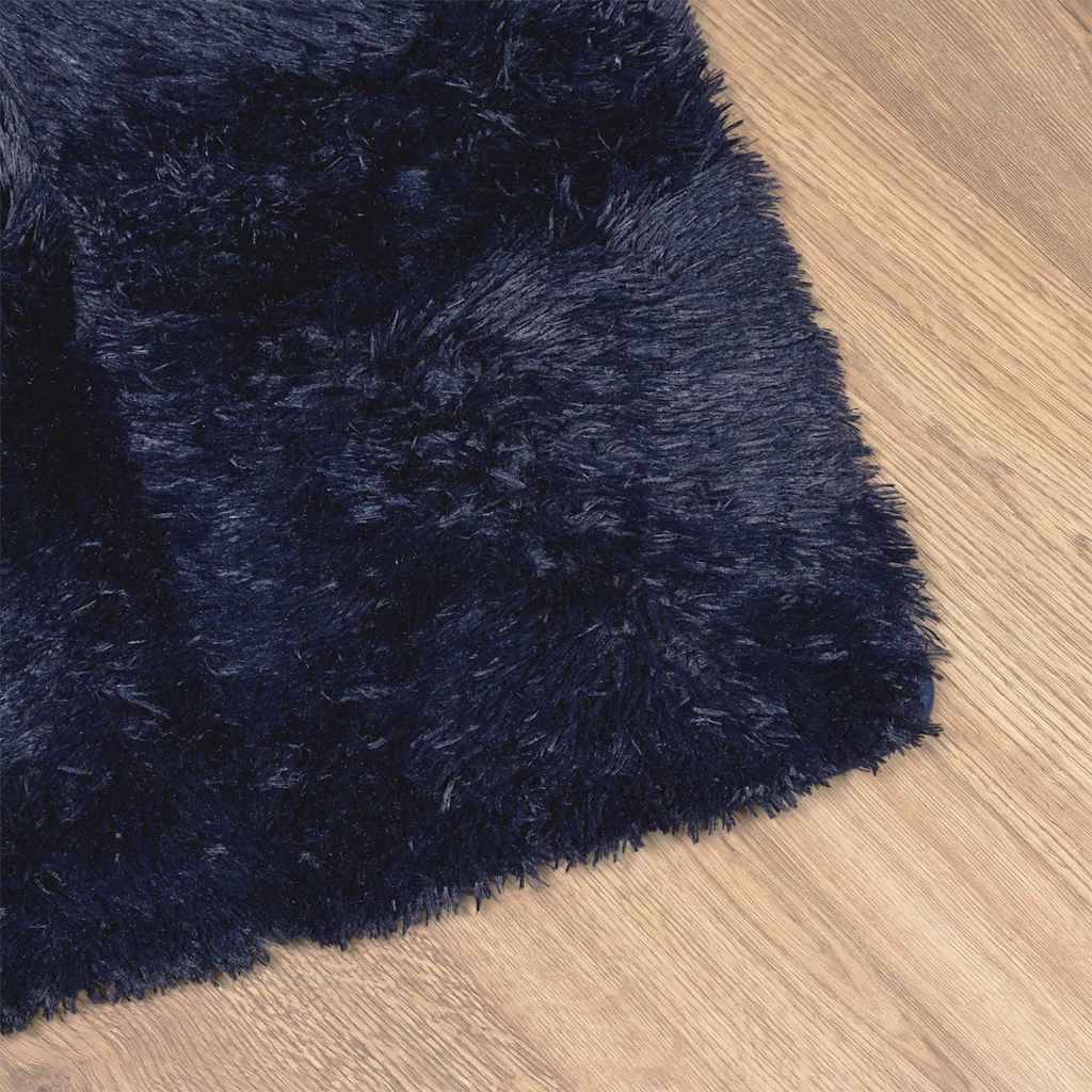 Tapis à Poils Longs en Polyester Confortable pour Décoration Intérieur Bleu Marine 160x230 cm – ComfortXL Outdoor Living - Image 4