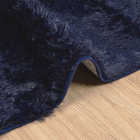Tapis à Poils Longs en Polyester Confortable pour Décoration Intérieur Bleu Marine 160x230 cm – ComfortXL Outdoor Living - Image 5