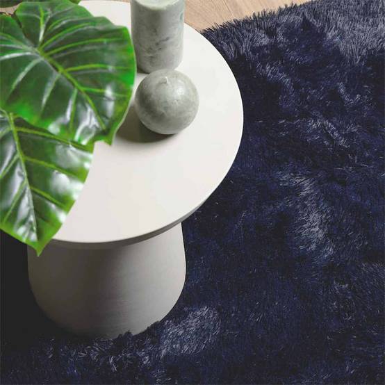 Tapis à Poils Longs en Polyester Confortable pour Décoration Intérieur Bleu Marine 160x230 cm – ComfortXL Outdoor Living - Image 8