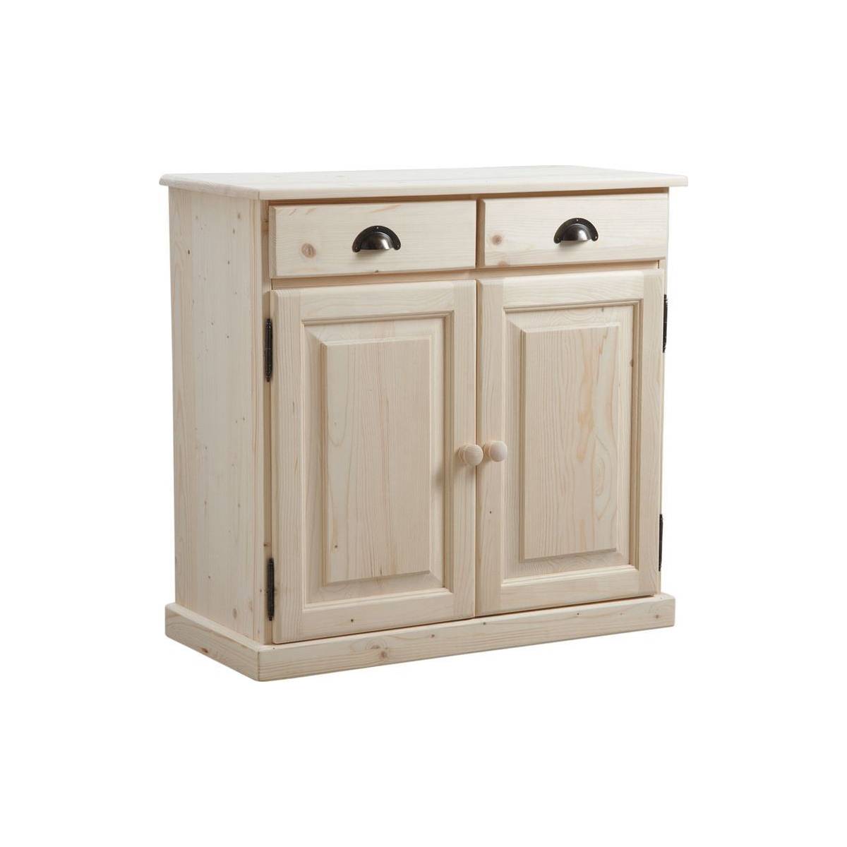 Aubry Gaspard - Buffet en bois brut 2 portes 2 tiroirs - Image 1