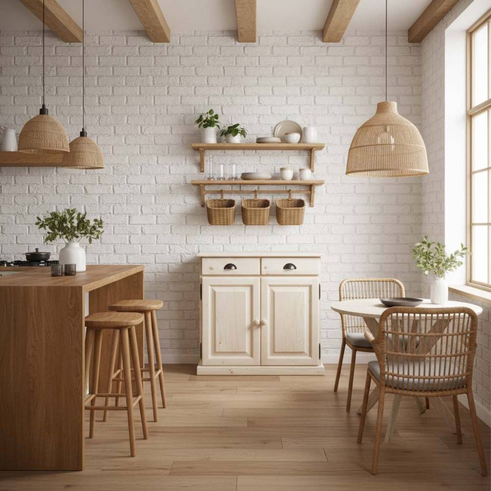 Aubry Gaspard - Buffet en bois brut 2 portes 2 tiroirs - Image 2