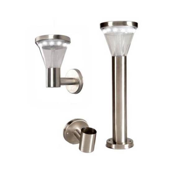 Lampe solaire jardin 13 LED 14x45,7 cm – Fixation murale ou au sol, éclairage puissant 40 lumens - TERRE JARDIN - Image 1