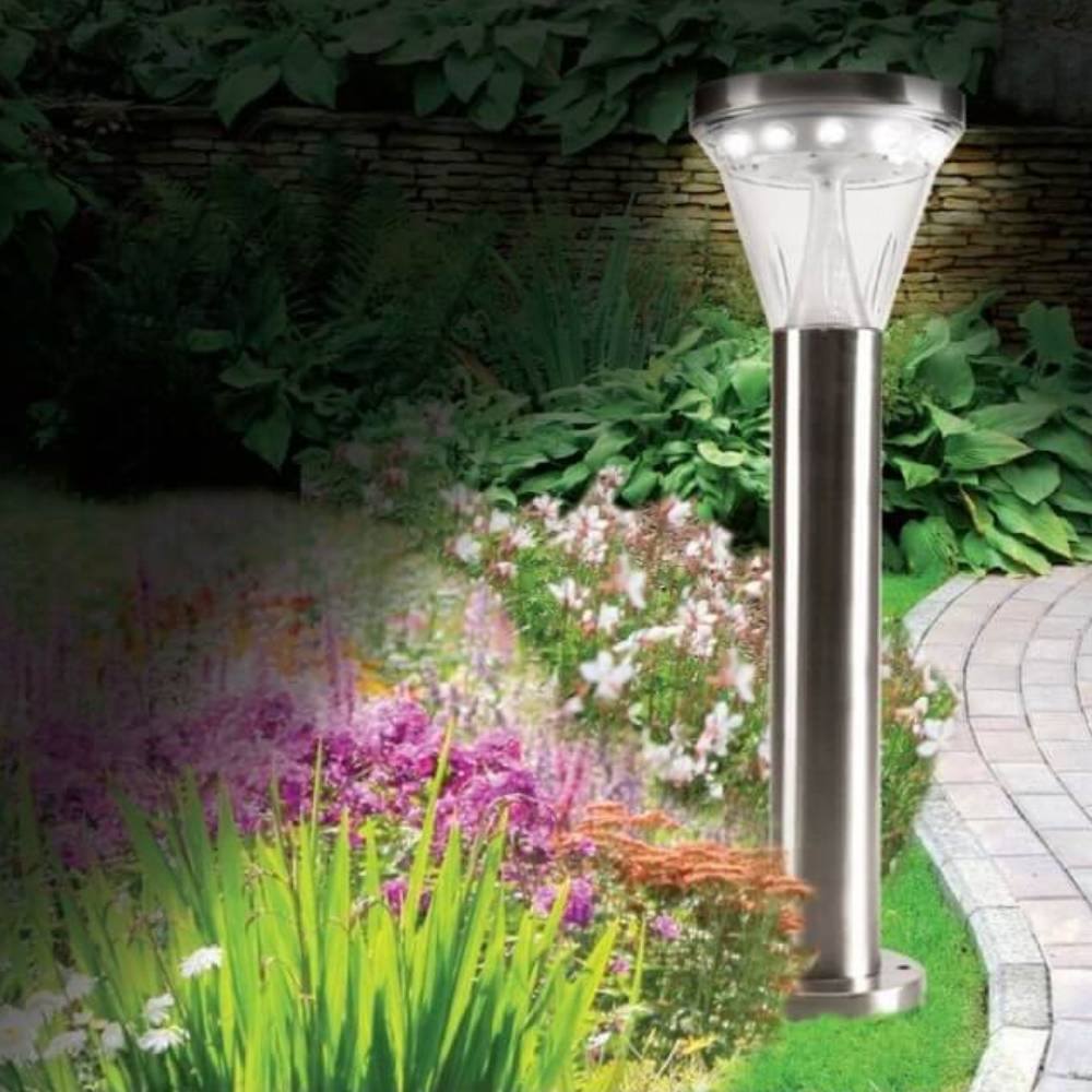 Lampe solaire jardin 13 LED 14x45,7 cm – Fixation murale ou au sol, éclairage puissant 40 lumens - TERRE JARDIN - Image 4