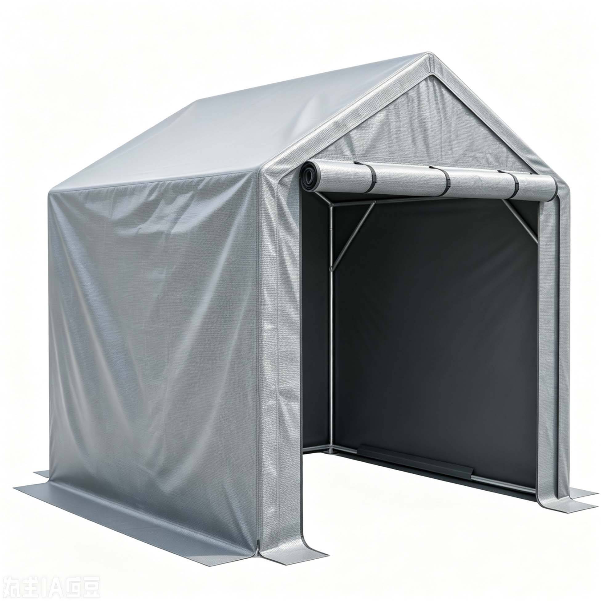 Carport garage vélos 190×170×200 cm, bâche étanche anti-UV, structure acier galvanisé gris - Image 5