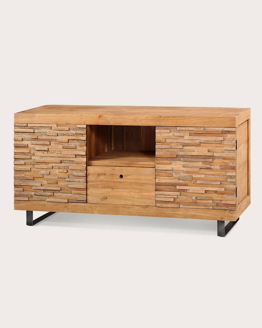 Néo - Meuble en teck parqueté 160 cm - UNIQKA - Image 1