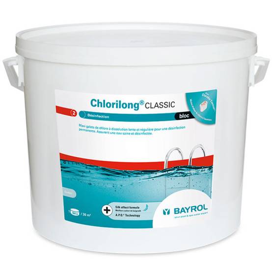 Chlore lent Bayrol Chlorilong Classic Bloc de 500 g Traitement de l'eau - - Image 1