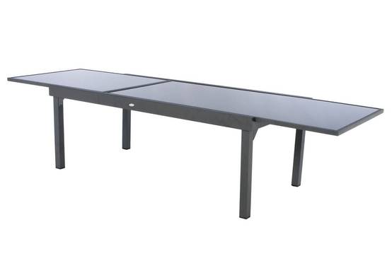 Hesperide - Table de jardin extensible "Piazza" anthracite & graphite 12 places en aluminium traité époxy Hespéride - Image 3