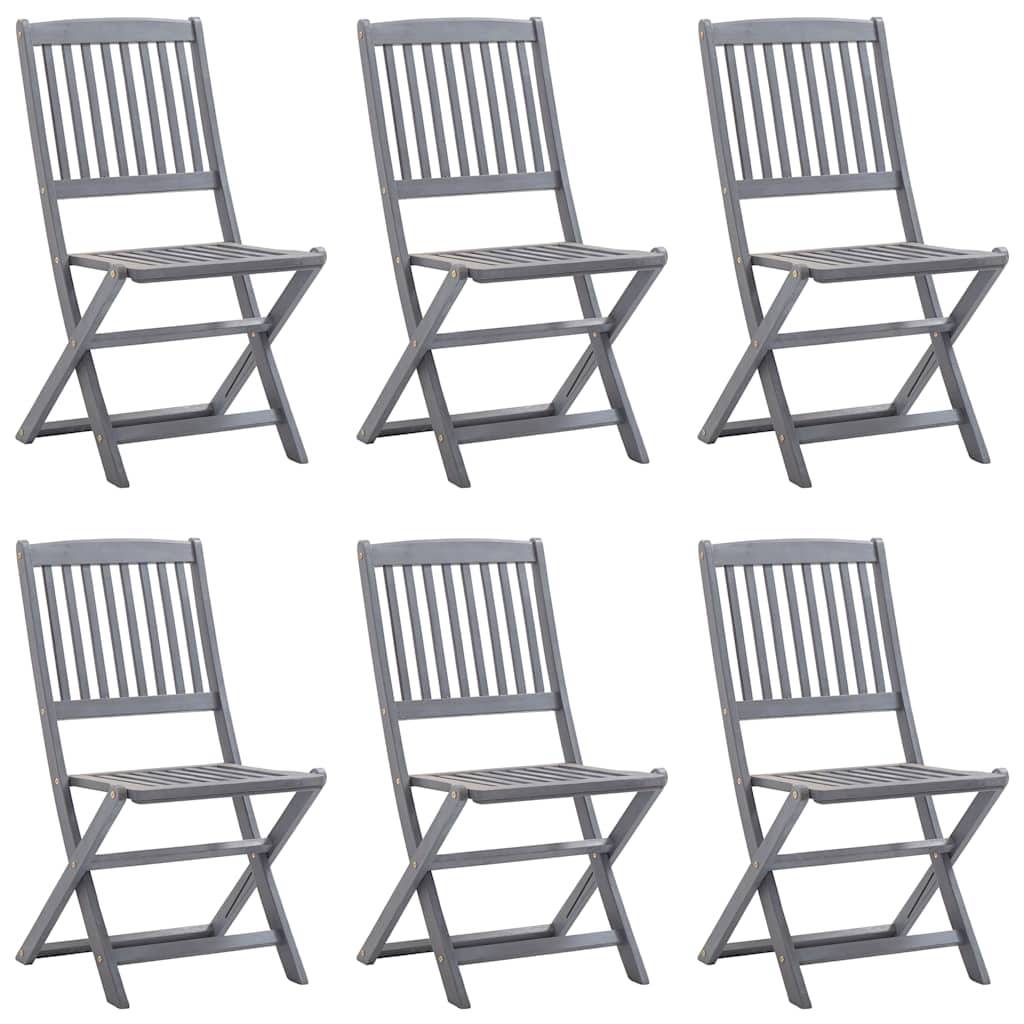 Vidaxl - Chaises pliables d'extérieur lot de 6 et coussins Bois d'acacia vidaXL 3065435 - Image 10