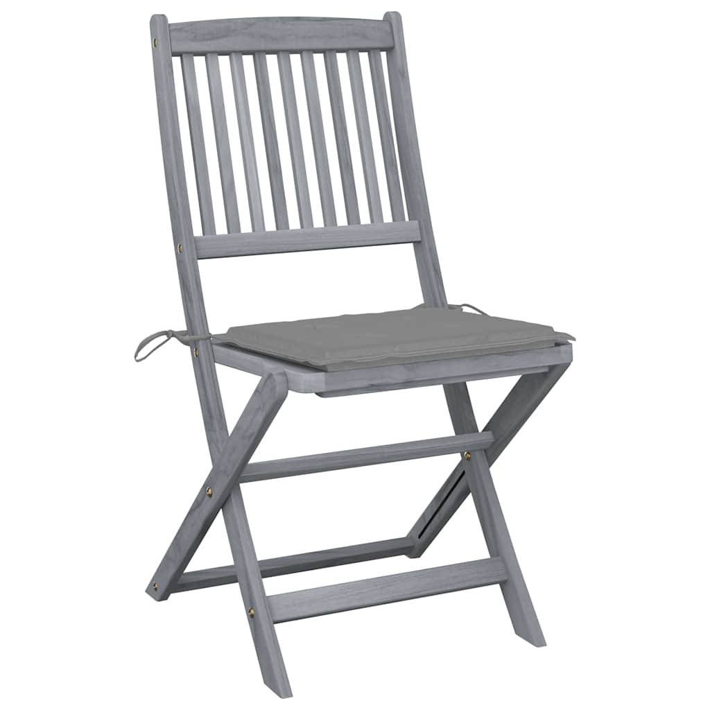 Vidaxl - Chaises pliables d'extérieur lot de 6 et coussins Bois d'acacia vidaXL 3065435 - Image 9