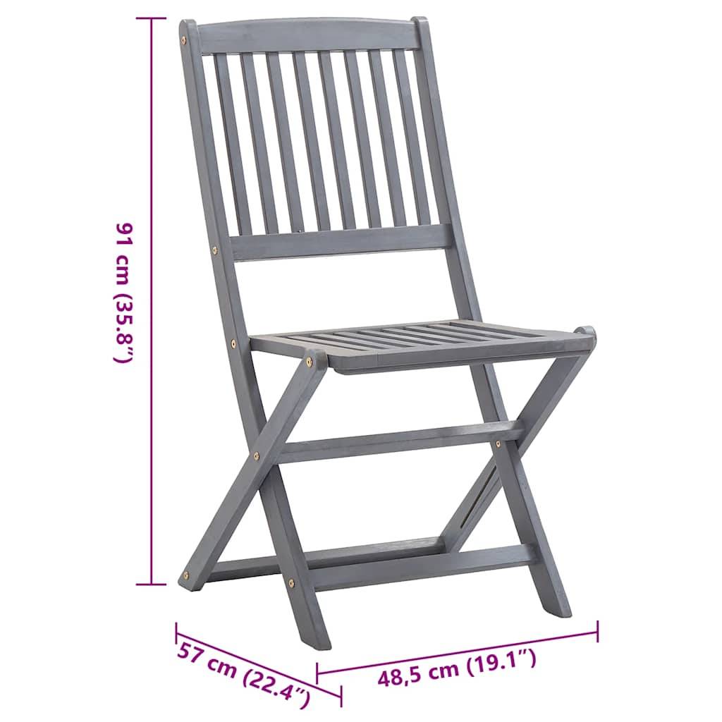 Vidaxl - Chaises pliables d'extérieur lot de 6 et coussins Bois d'acacia vidaXL 3065435 - Image 3