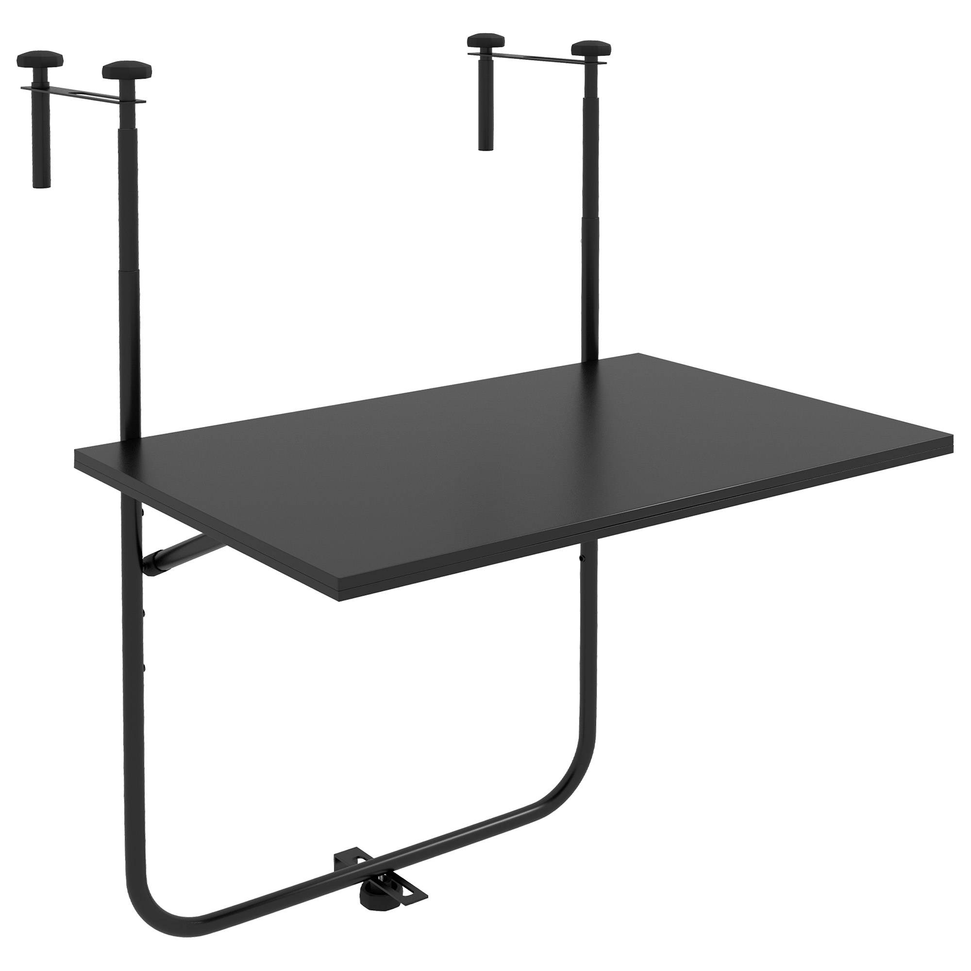 ComfortXL - Table de balcon suspendue métal 62 x 60 cm noire pliable réglable charge 15 kg - ComfortXL Outdoor Living - Image 2