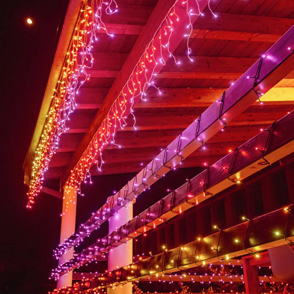 Icicle – Guirlande Lumineuse Stalactite LED Contrôlée par Application - 190 LED RVB+W. Fil Clair.  Intérieur et Extérieur - Image 2