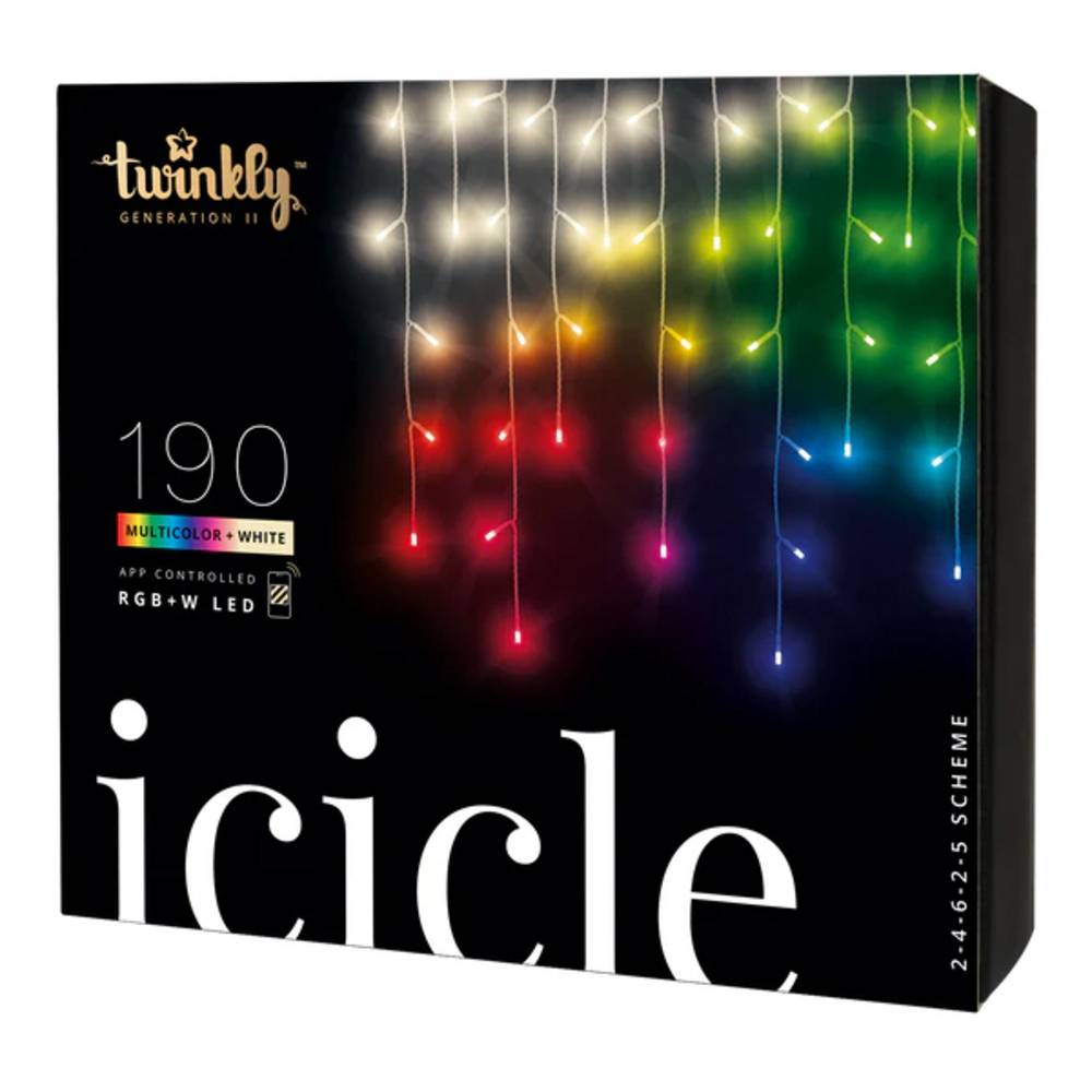 Icicle – Guirlande Lumineuse Stalactite LED Contrôlée par Application - 190 LED RVB+W. Fil Clair.  Intérieur et Extérieur - Image 3