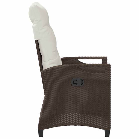 Chaise de jardin acier et polyester marron et crème 56 x 60 x 112 cm - PANGIVO - Image 6