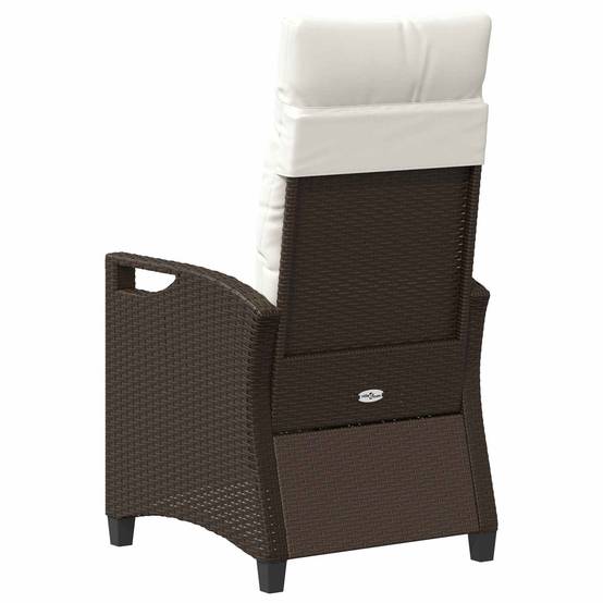 Chaise de jardin acier et polyester marron et crème 56 x 60 x 112 cm - PANGIVO - Image 7