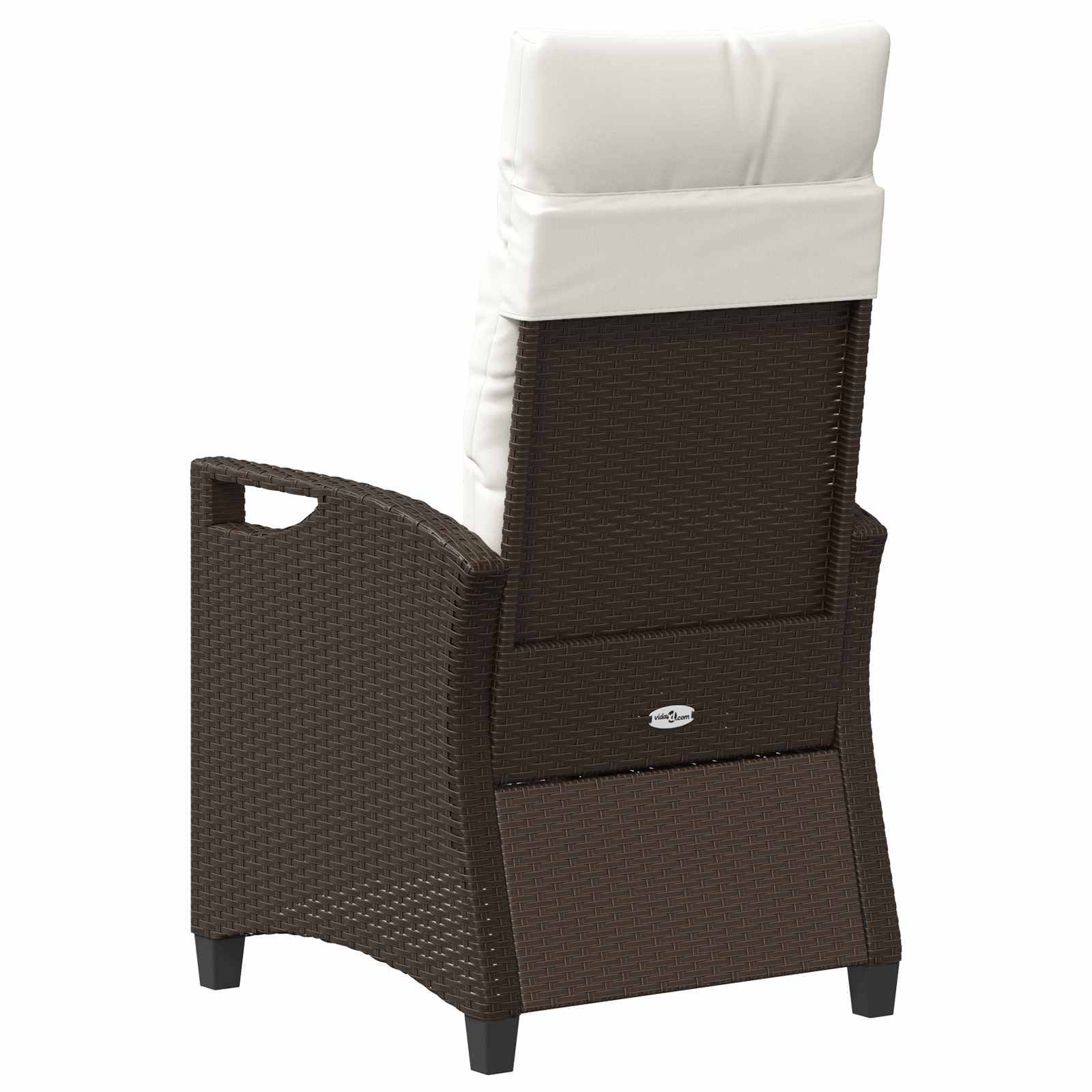 Chaise de jardin acier et polyester marron et crème 56 x 60 x 112 cm - PANGIVO - Image 7
