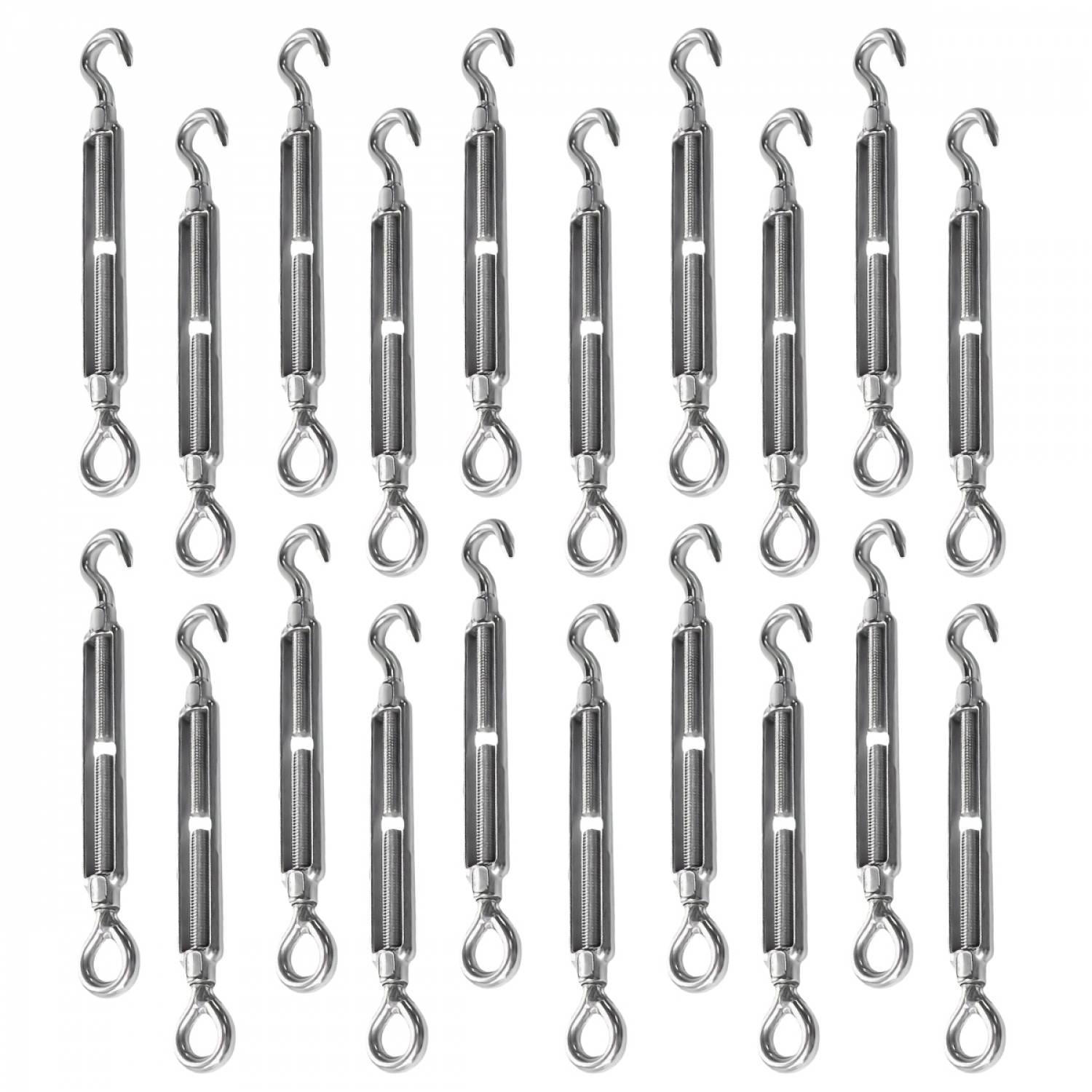 Linxor - Lot de 20 tendeurs de fil réglables en acier inoxydable - Crochet et oeillet - M4 - Linxor - Image 1