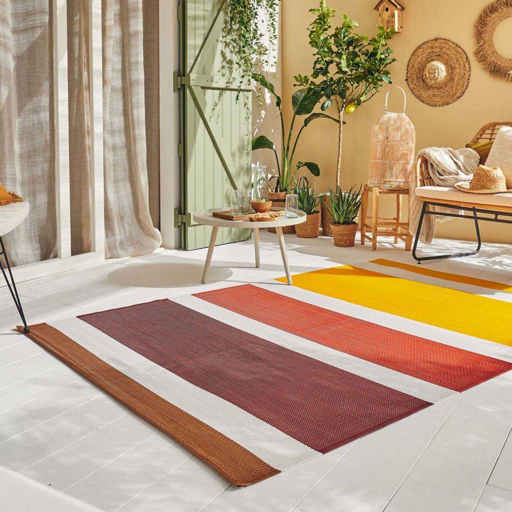 Jardindeco - Tapis extérieur en polypropylène Spargi 1744 orange 180 x 280 cm - Image 2