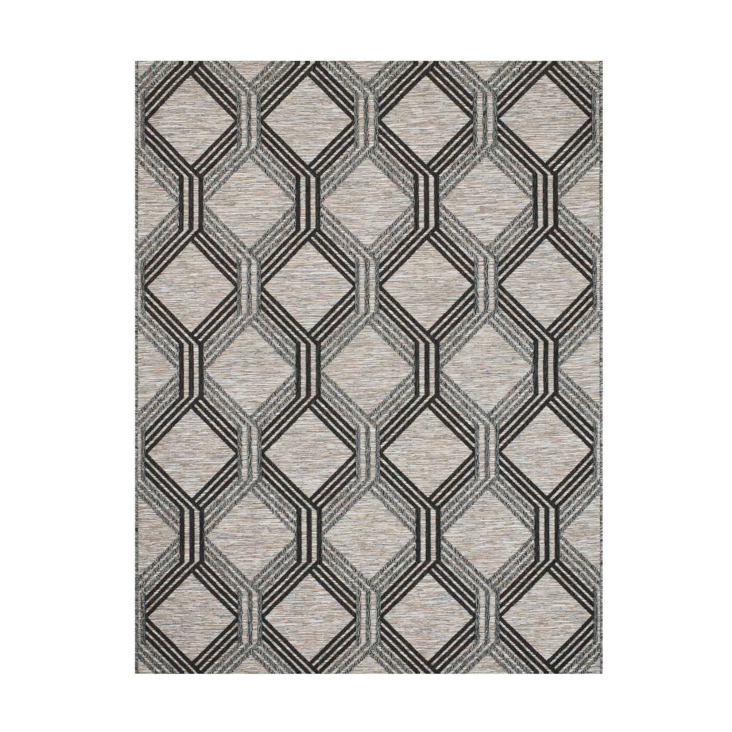 Autre - Tapis intérieur et extérieur en polypropylène gris 120x160cm - Image 1
