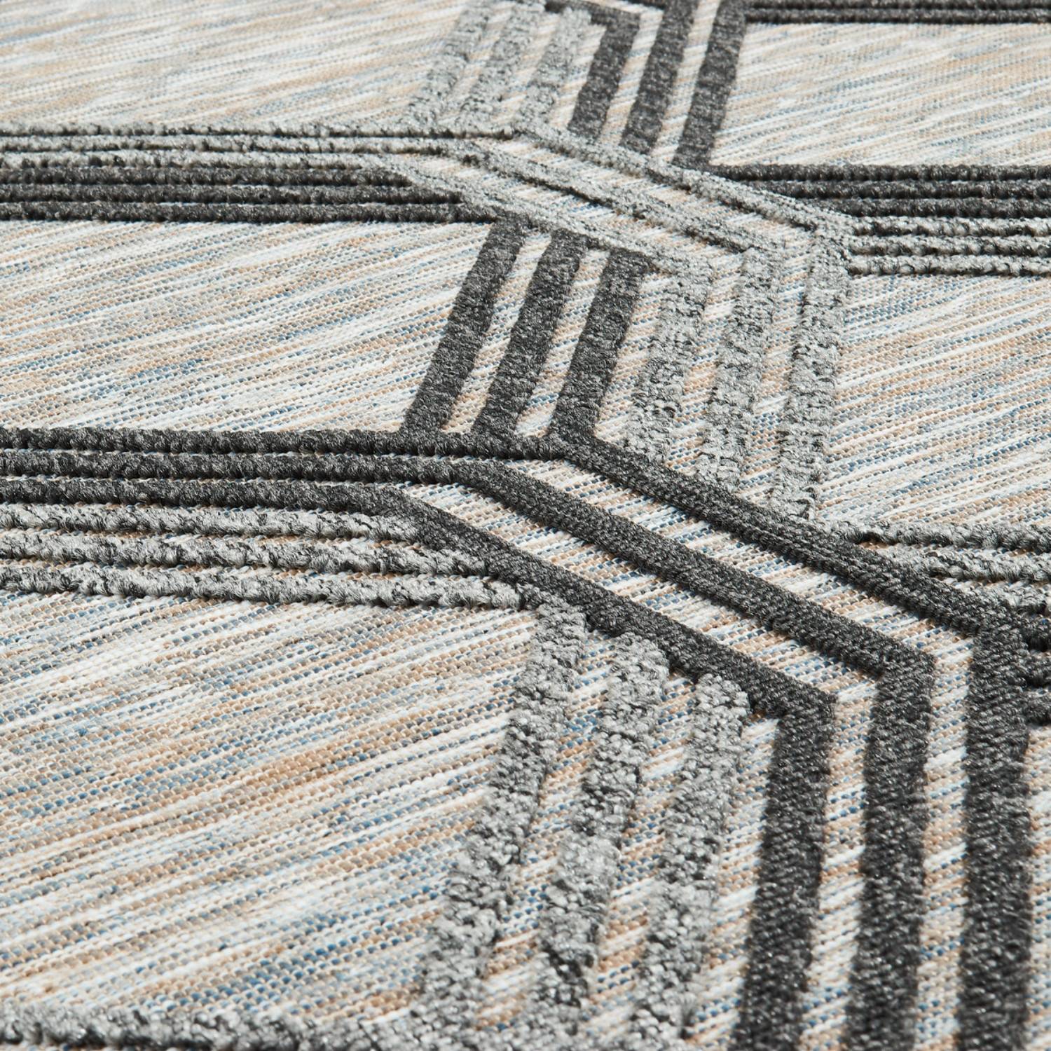 Autre - Tapis intérieur et extérieur en polypropylène gris 120x160cm - Image 2