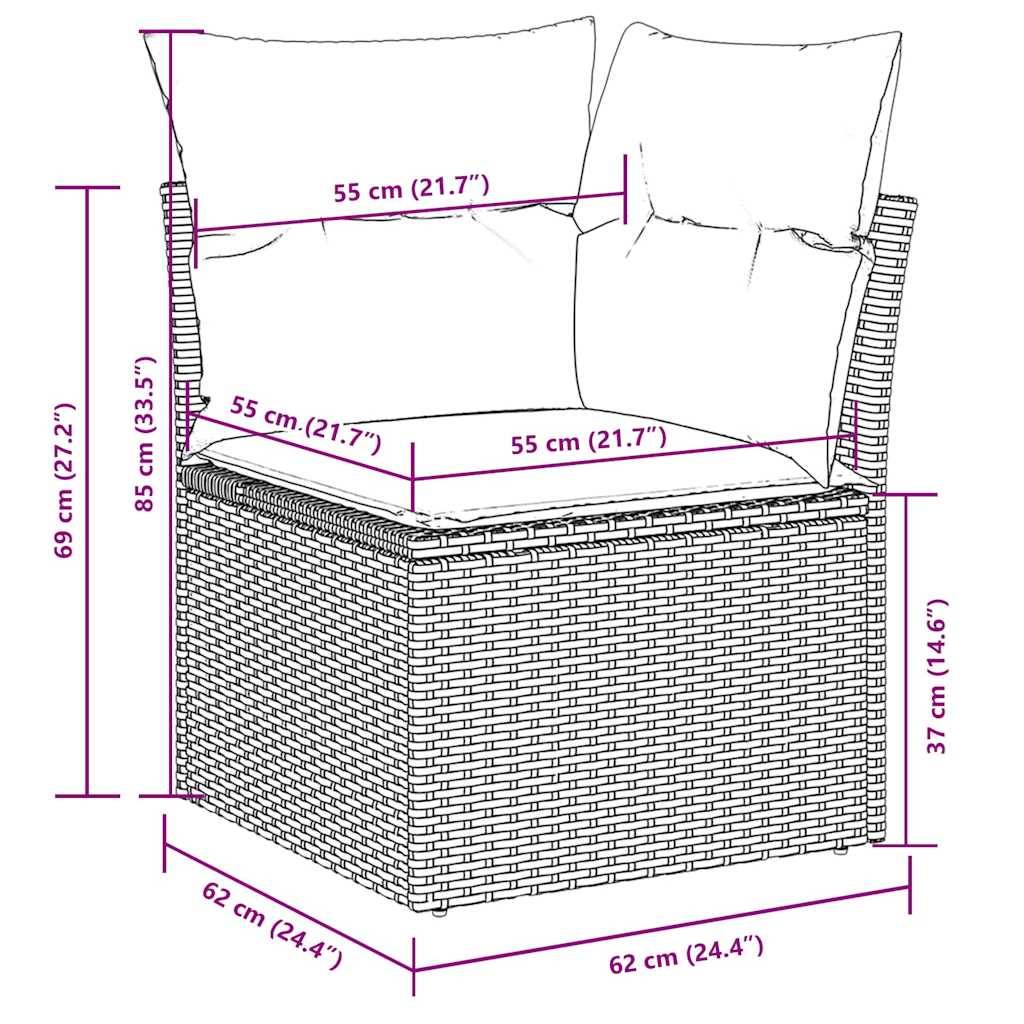 ComfortXL - Petit Salon de Jardin 6 Places en Résine Tressée Configurable pour Balcon Gris Clair 6 Éléments – ComfortXL Outdoor Living - Image 5