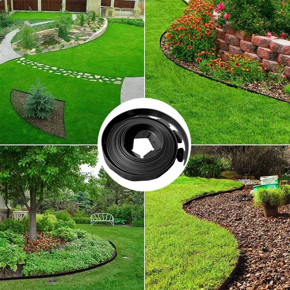 Parure de Paysage 10m, bordure de jardin, hauteur 10 cm, avec 30 clous, noire, IntiMeg - Image 4