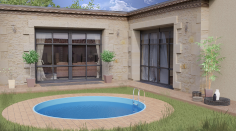 Piscine enterrée Madagascar Ø 420 x 150 cm Ronde