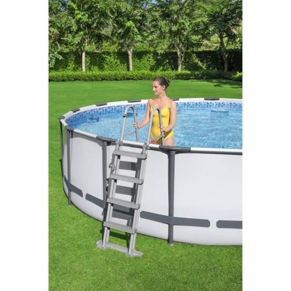 Bestway - Kit Piscine hors sol tubulaire BESTWAY Steel Pro Max™ - 427 x 122 cm - Ronde (Avec un filtre a cartouche, une bâche et une é - Image 5