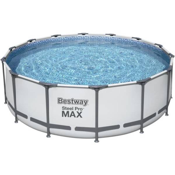 Bestway - Kit Piscine hors sol tubulaire BESTWAY Steel Pro Max™ - 427 x 122 cm - Ronde (Avec un filtre a cartouche, une bâche et une é - Image 1