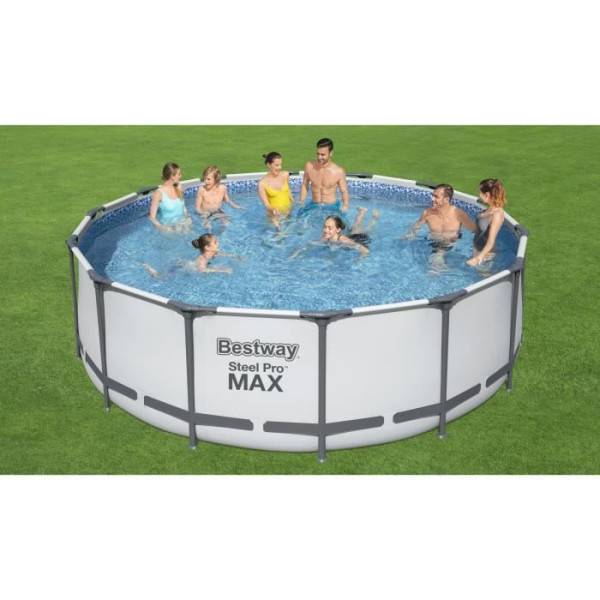 Bestway - Kit Piscine hors sol tubulaire BESTWAY Steel Pro Max™ - 427 x 122 cm - Ronde (Avec un filtre a cartouche, une bâche et une é - Image 2