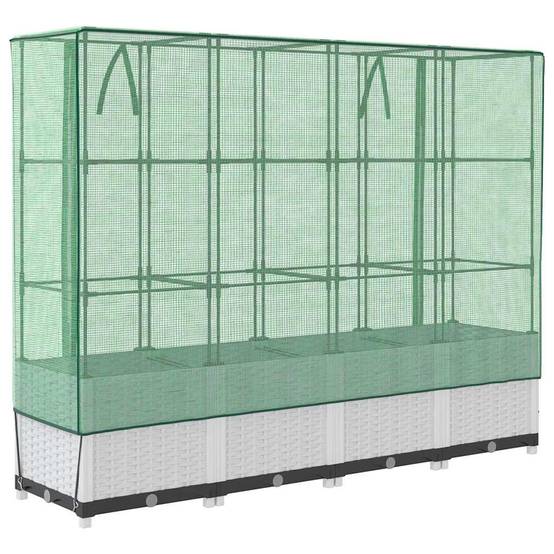 Vidaxl - Jardinière surélevée avec housse aspect rotin-Lit surélevé de jardin 160x40x138 cm 513364 - Image 5