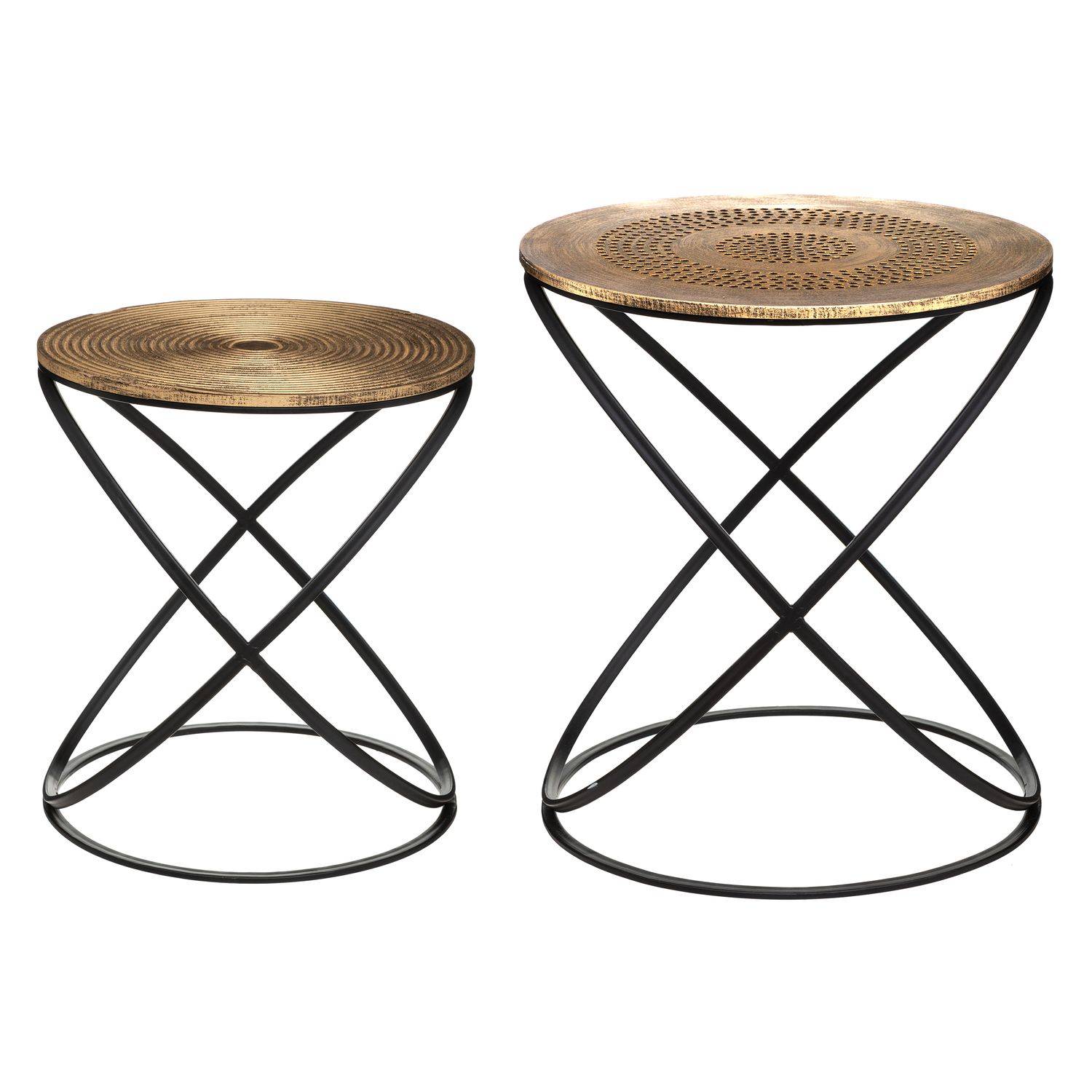 2 Tables d'appoint design Etnik - Couleur cuivré - Atmosphera - Image 1
