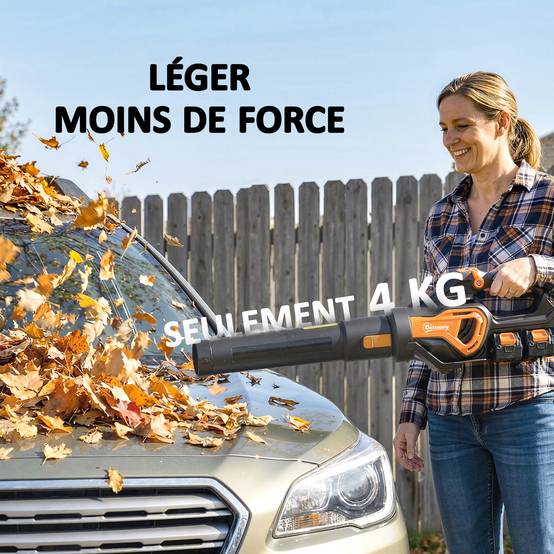 Souffleur de Feuilles sans Fil avec Moteur Brushless 900W Batterie 36v (2x4,0Ah) Puissant 15,2 m³/min - Image 10