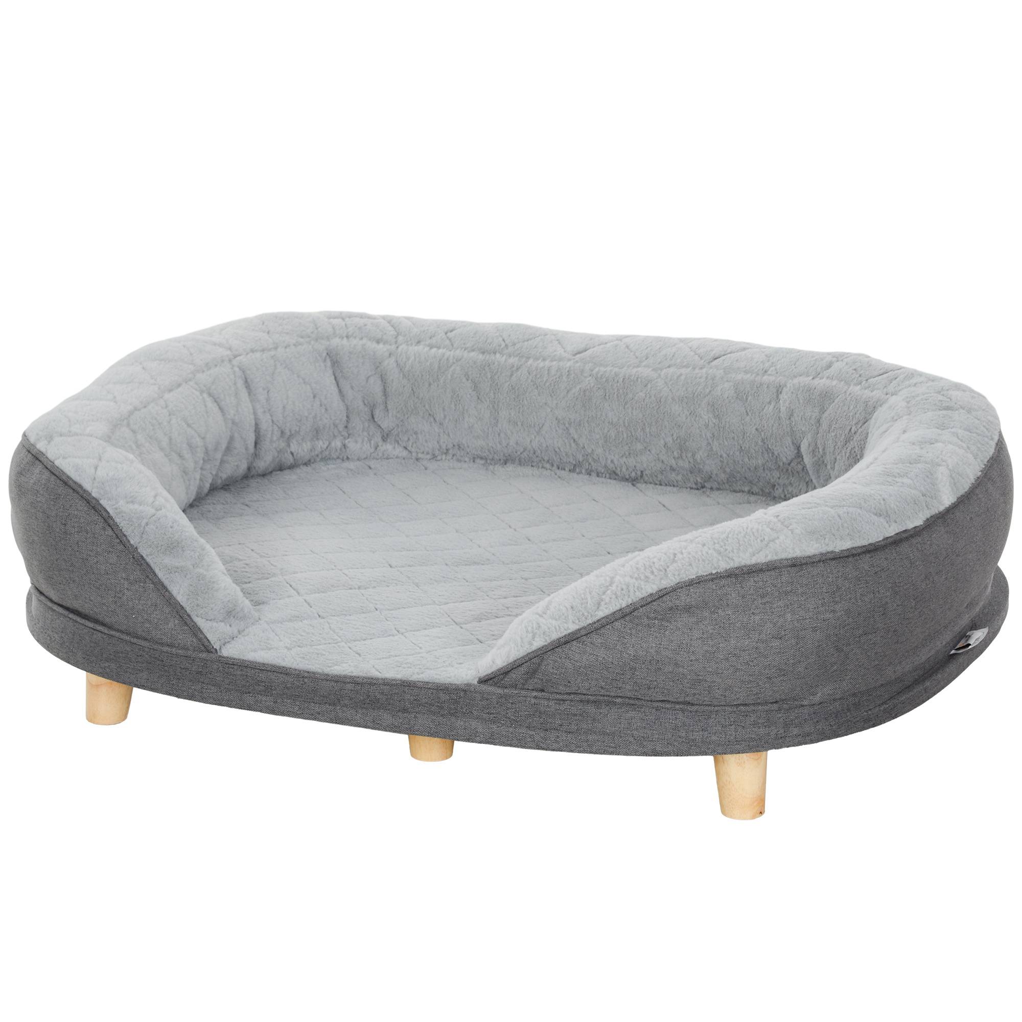 Sans Marque - Panier pour chien jusqu'à 25 kg, housse amovible, pieds antidérapants, 90 x 78 x 25 cm, gris - Image 2