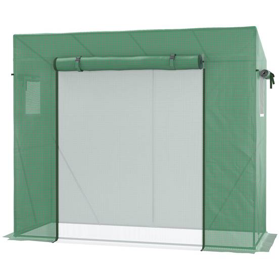 Serre de Jardin Anti-UV 2 fenêtres moustiquaires + Barres renforcement 200L x 77l x 169H cm Acier PE Vert - Image 2