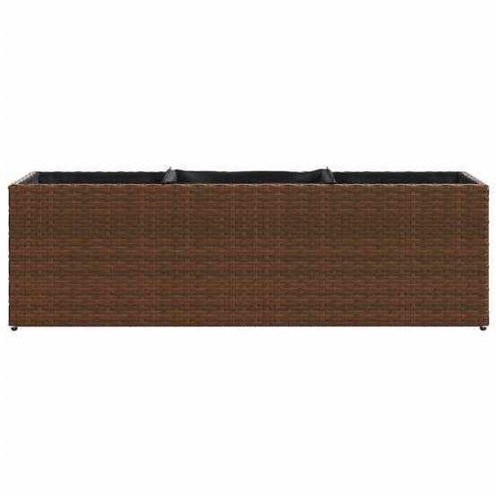 2 pcs Jardinière | Pot de fleurs | Cache-pot | Bac à fleurss avec 3 pots marron 105x30x32cm résine tressée - Image 6
