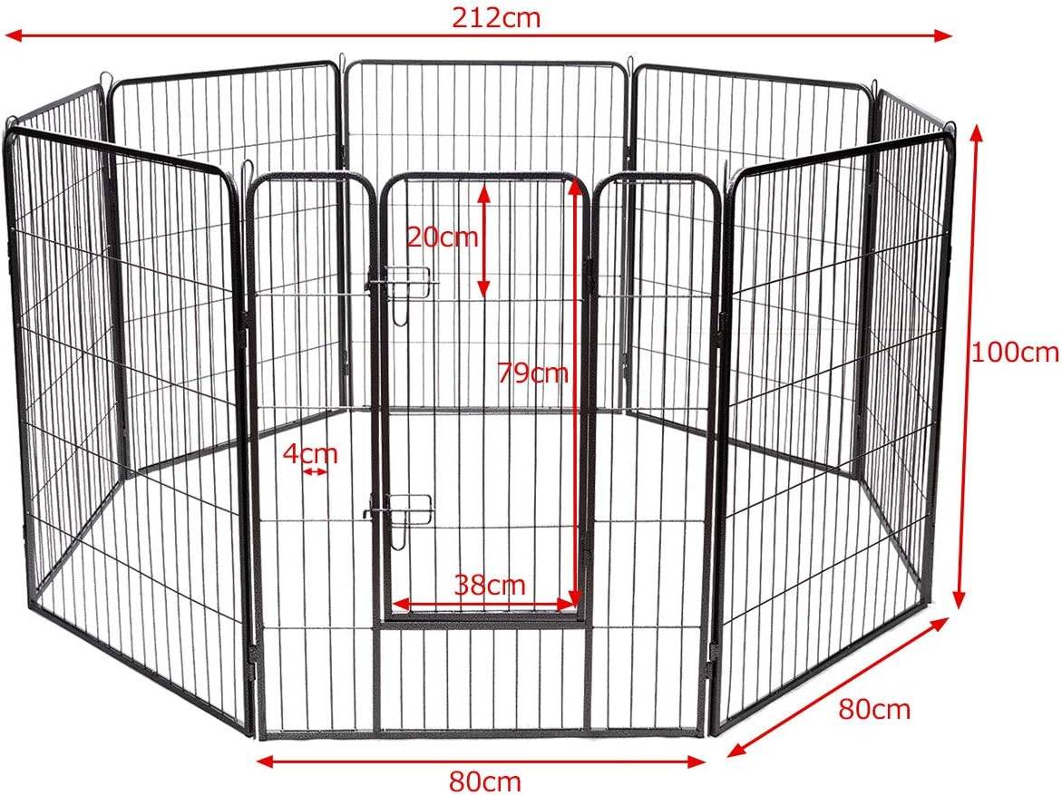 Parc pour animaux en métal pliable à 8 panneaux, enclos d'exercice pour chiots - Image 5