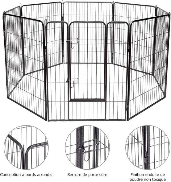 Parc pour animaux en métal pliable à 8 panneaux, enclos d'exercice pour chiots - Image 3