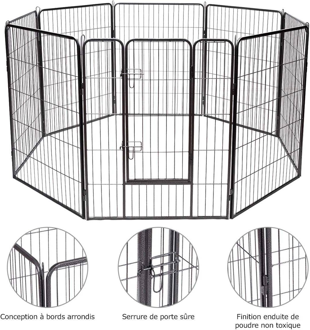 Parc pour animaux en métal pliable à 8 panneaux, enclos d'exercice pour chiots - Image 3