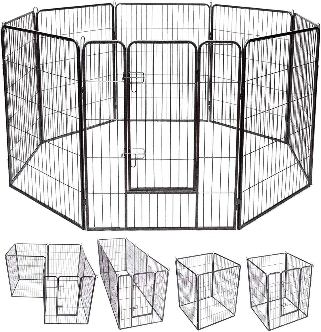 Parc pour animaux en métal pliable à 8 panneaux, enclos d'exercice pour chiots - Image 1