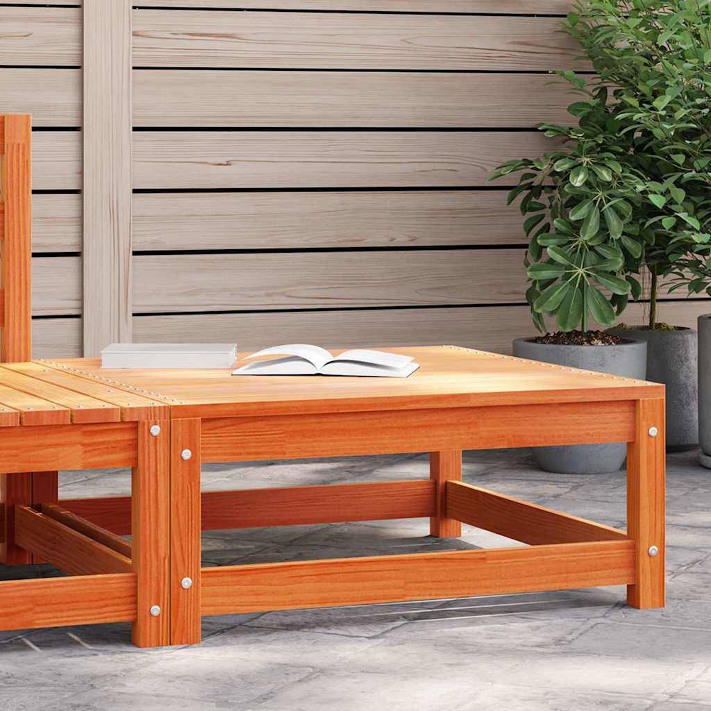 Vidaxl - Repose-pied de jardin cire marron 70x70x30cm bois de pin massif vidaXL 837939 - Image 1
