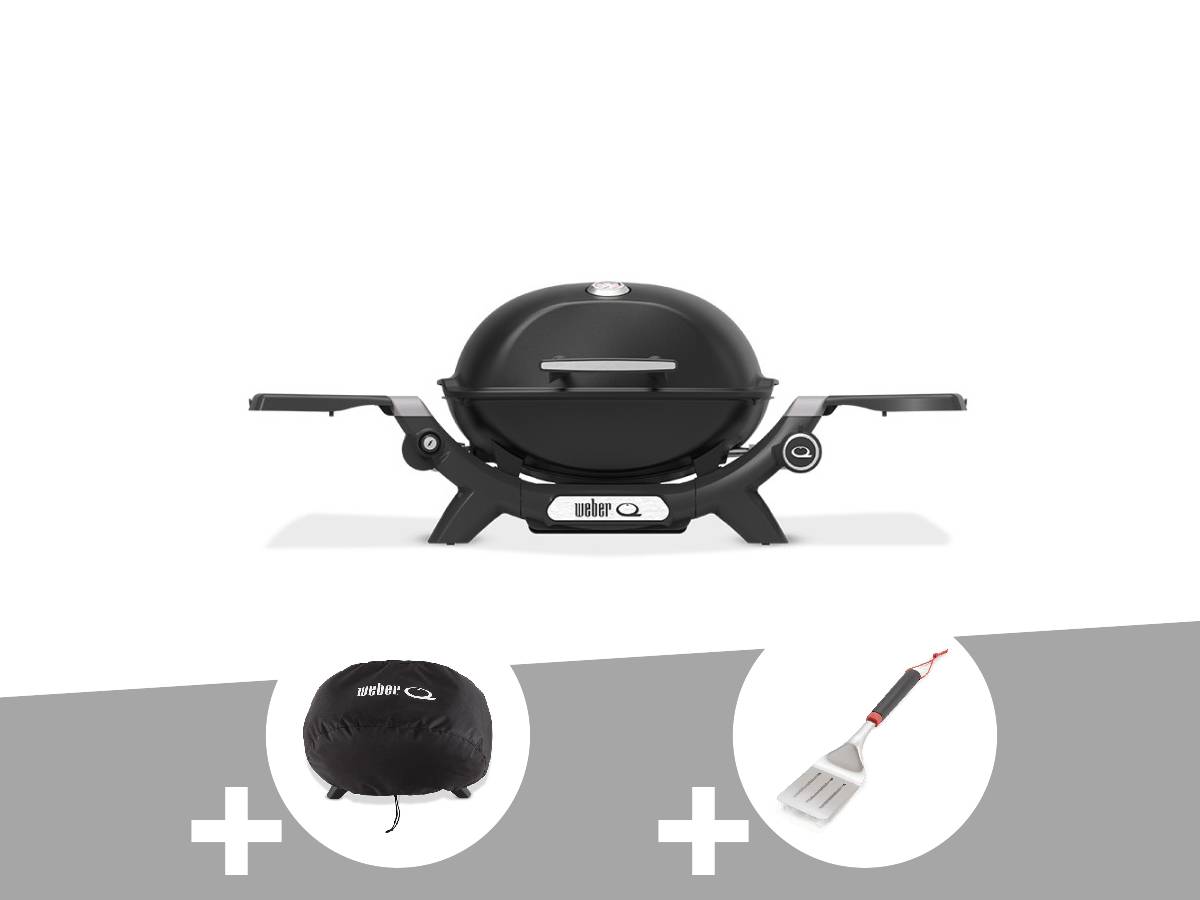 Weber - Barbecue à gaz Q 1200N noir + Housse + Spatule - Weber - Image 1