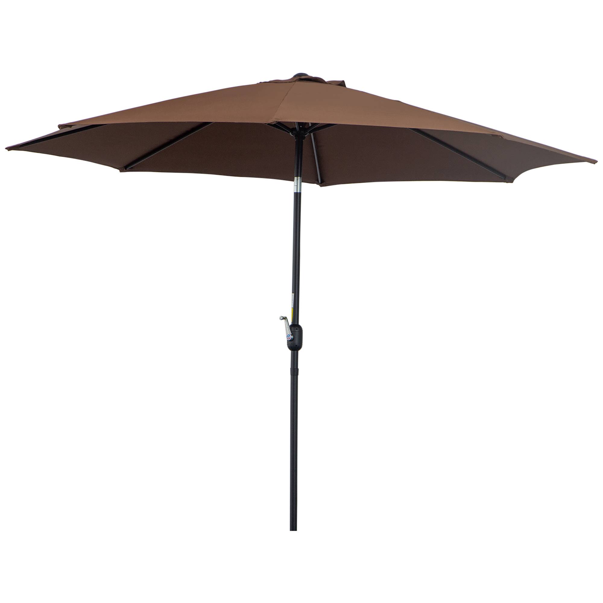 Parasol jardin Ø295x250 cm, manivelle, inclinable, mât métallique détachable, terrasse piscine patio, café - Image 2