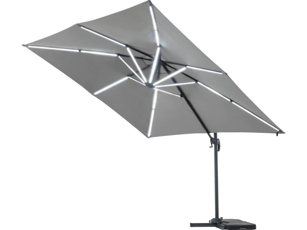 Habitat Et Jardin - Parasol Jardin Déporté Led Alu "sun 4 Luxe" - Rectangle - 3 X 4 M - Gris - Dalles à Lester Incluses -habitat Et Jardin - Image 3