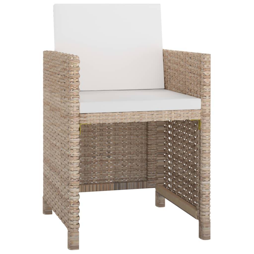 Helloshop26 - Salon de jardin meuble d'extérieur ensemble de mobilier 5 pièces avec coussins résine tressée beige - Image 3