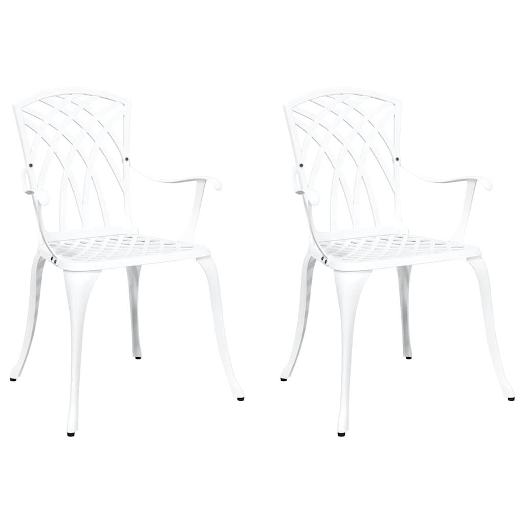 Chaise de jardin aluminium blanc 53 x 51 x 88,5 cm - PANGIVO - Image 2