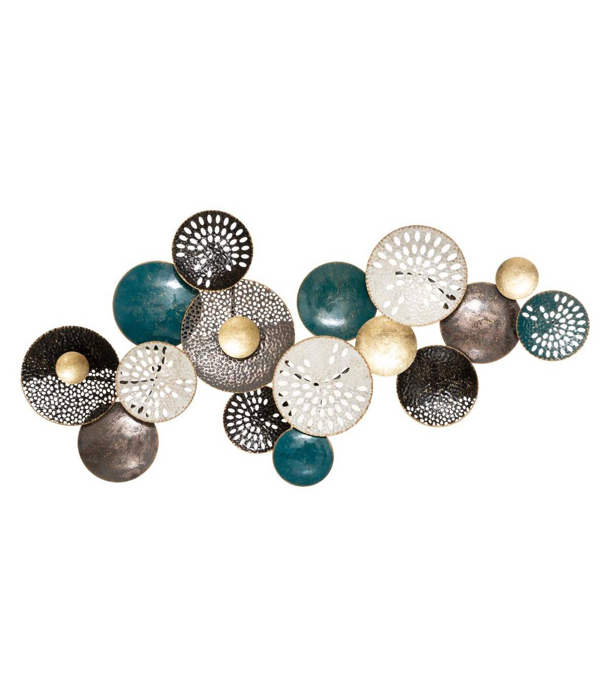 Déco murale Ronds en métal multicolore 135 x 67 cm - Image 1