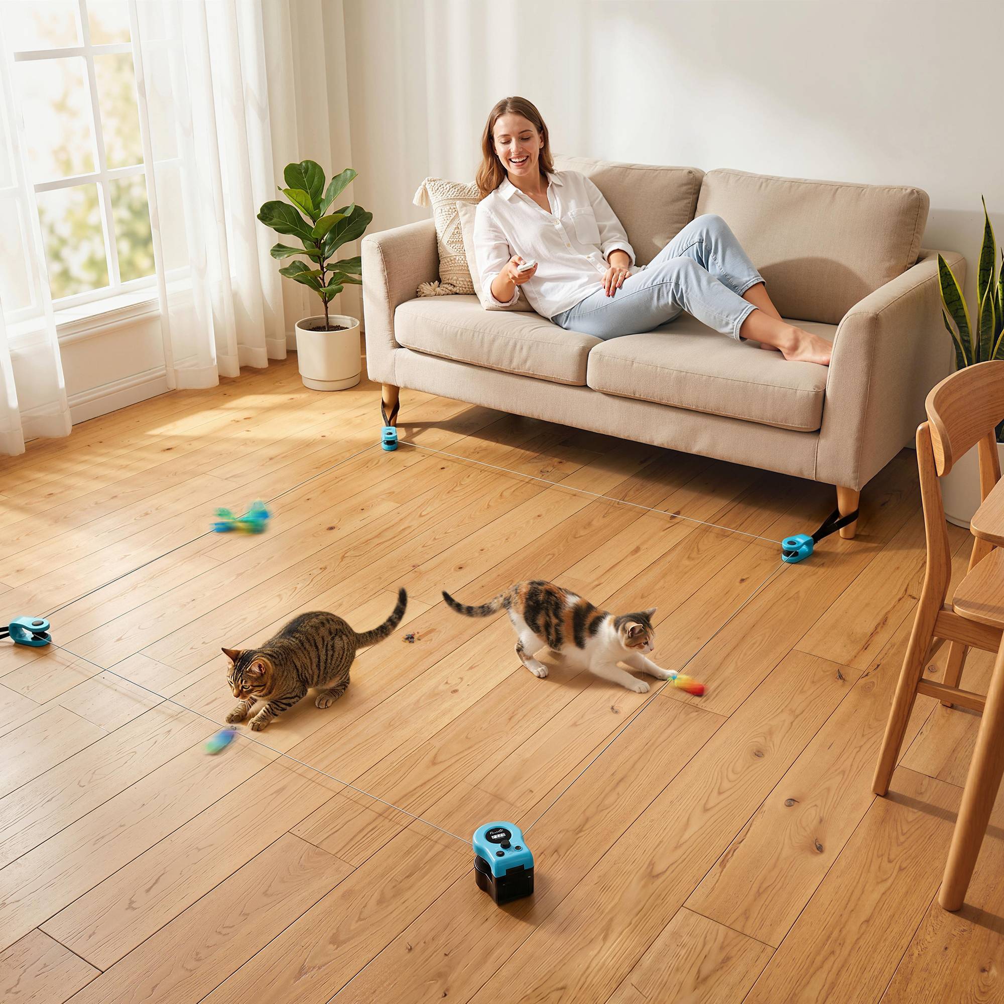 ComfortXL - Jouet interactif pour chat ABS noir télécommandé parcours réglable vitesse ajustable rechargeable USB-C - Image 8