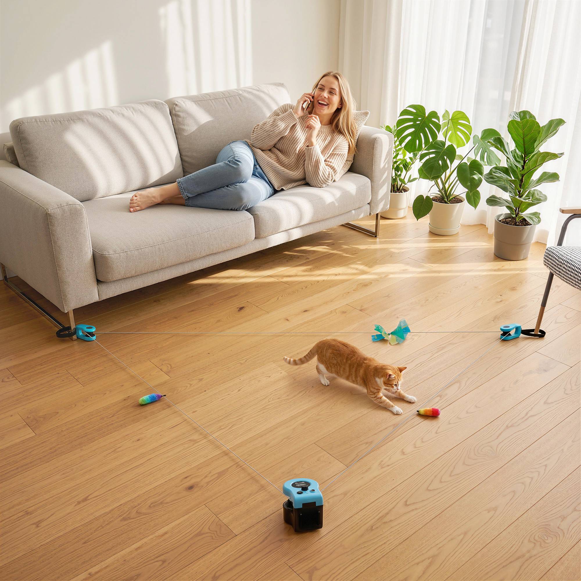 ComfortXL - Jouet interactif pour chat ABS noir télécommandé parcours réglable vitesse ajustable rechargeable USB-C - Image 9