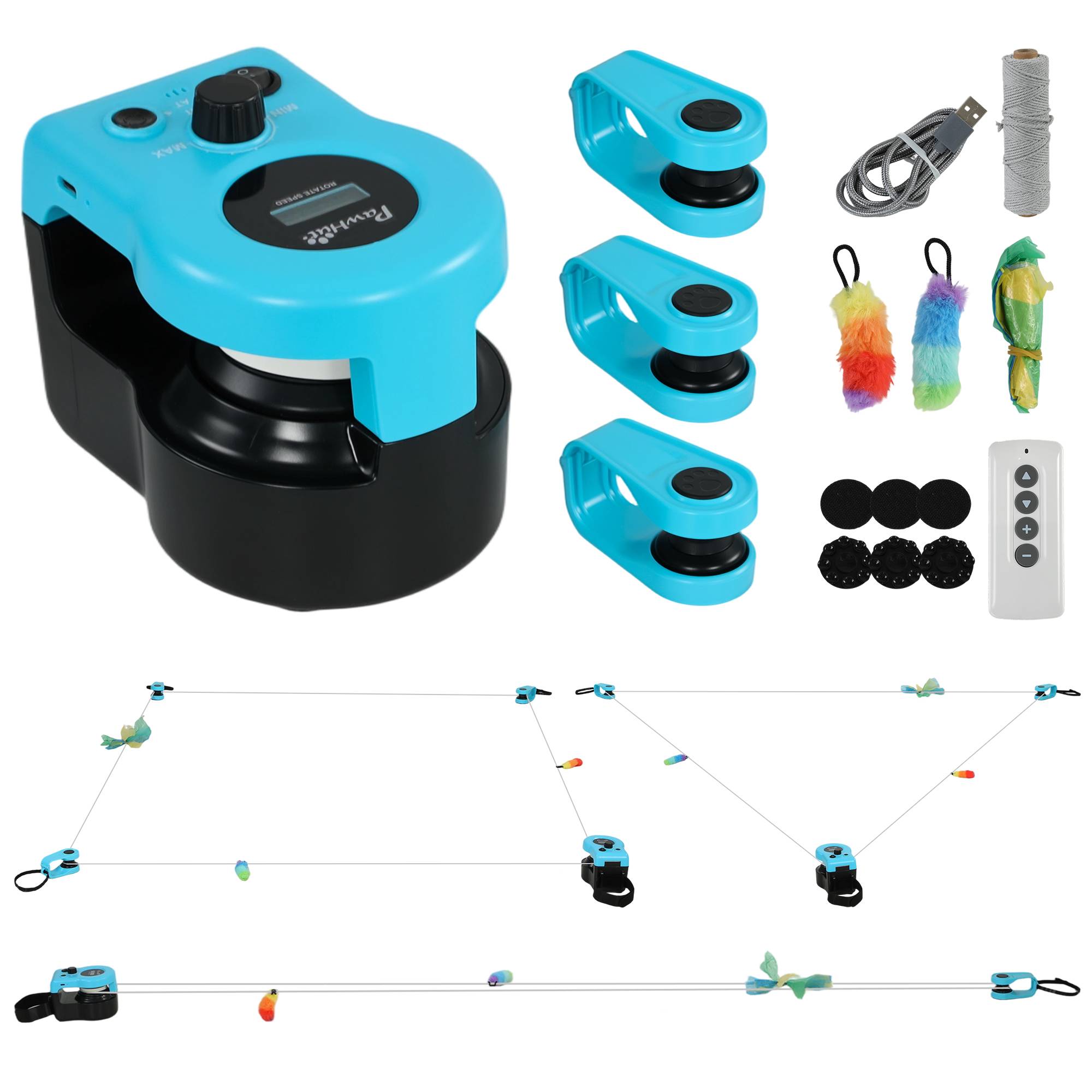 ComfortXL - Jouet interactif pour chat ABS noir télécommandé parcours réglable vitesse ajustable rechargeable USB-C - Image 10